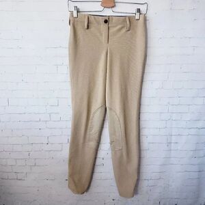 Tuffrider Ladies Sierra Knee Patch Breeches Size 26 Waist Tan Equestrian *READ*